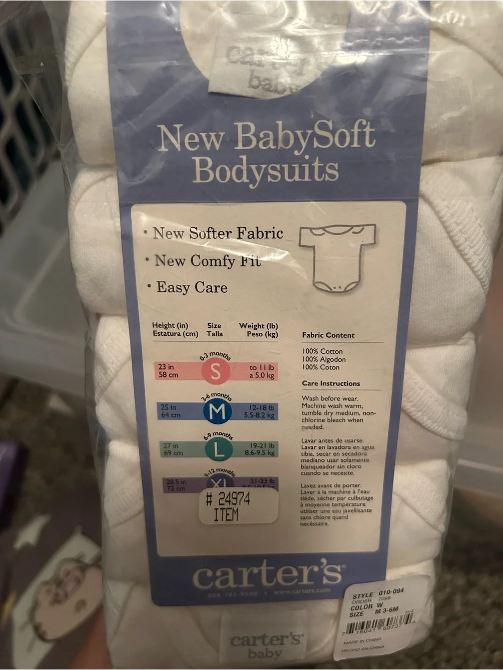 Carter's White BabySoft Basics 5-Pack Bodysuits